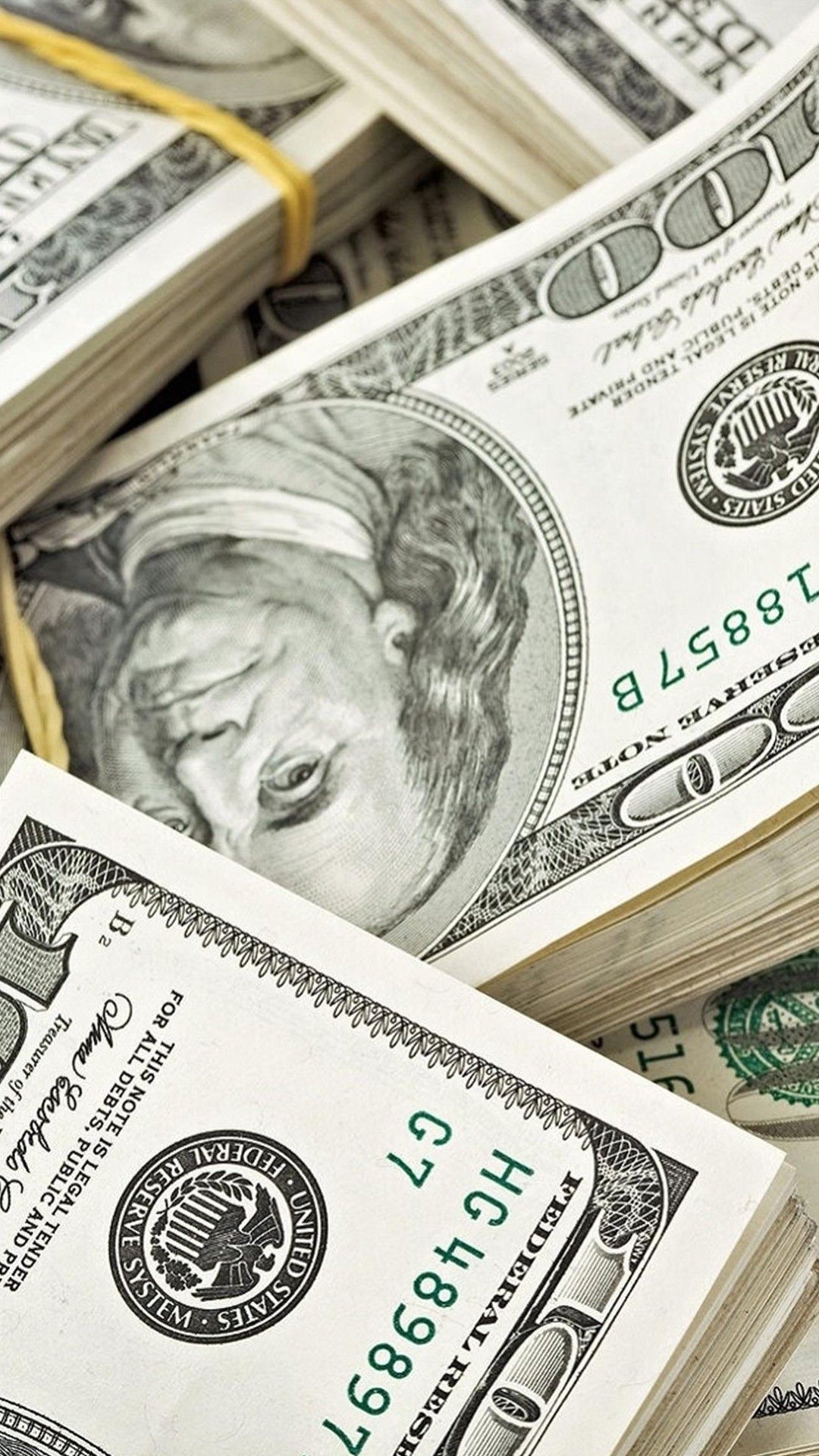 Mazzette di banconote dollari, 1080x1920 Verticale, iPhone Air
