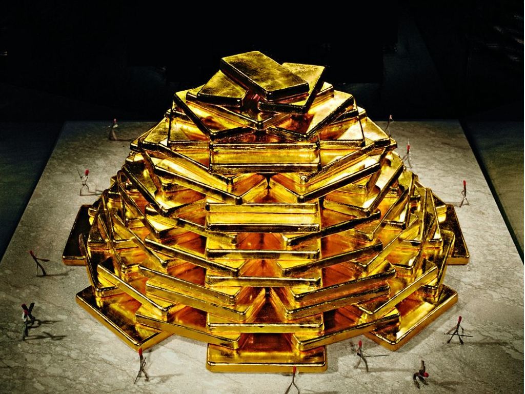 Piramide lingotti d'oro, 1024x768 HD, Desktop