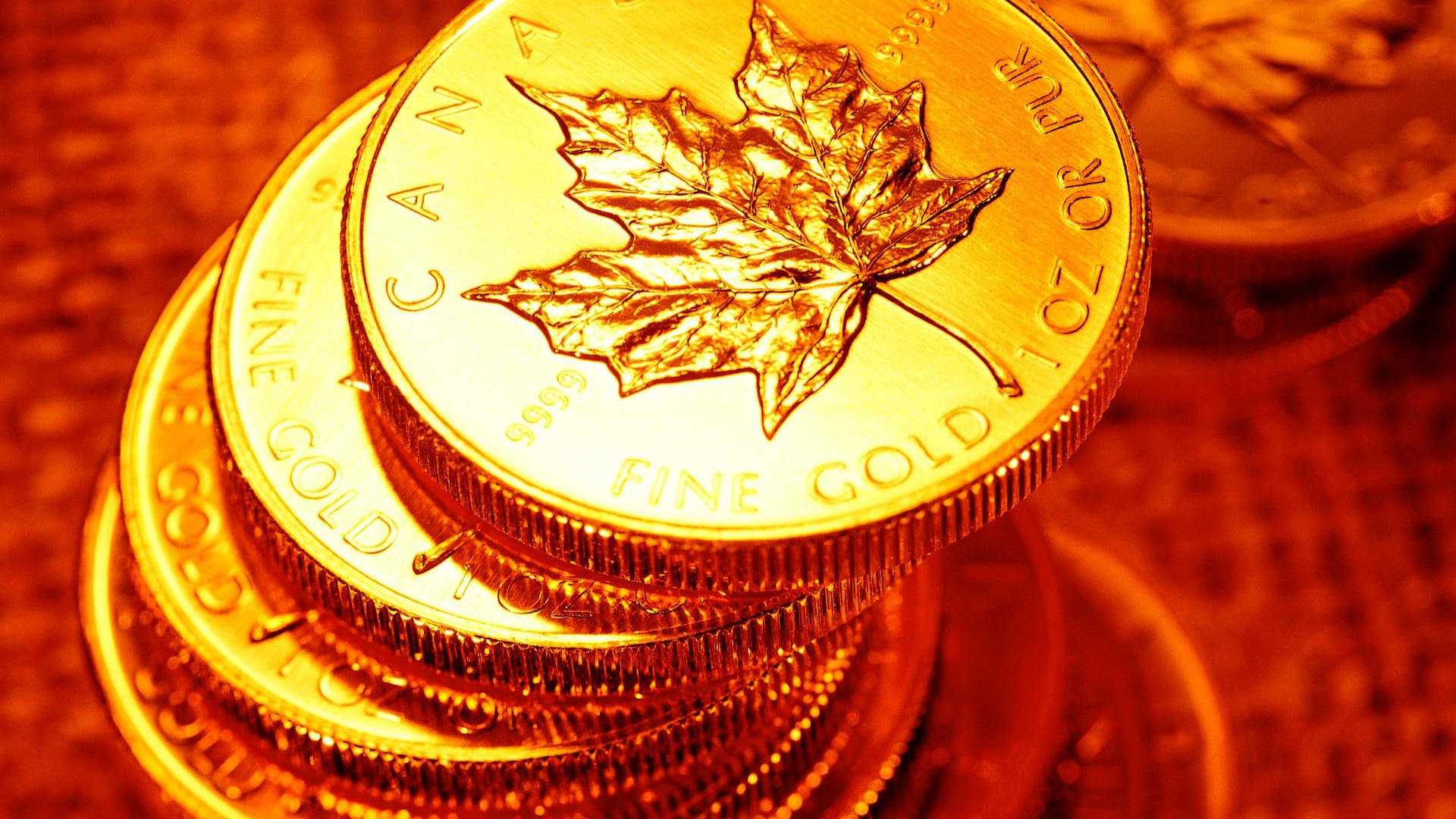 Monete d'oro Maple Leaf, 1920x1080 Full HD 1080p, Desktop