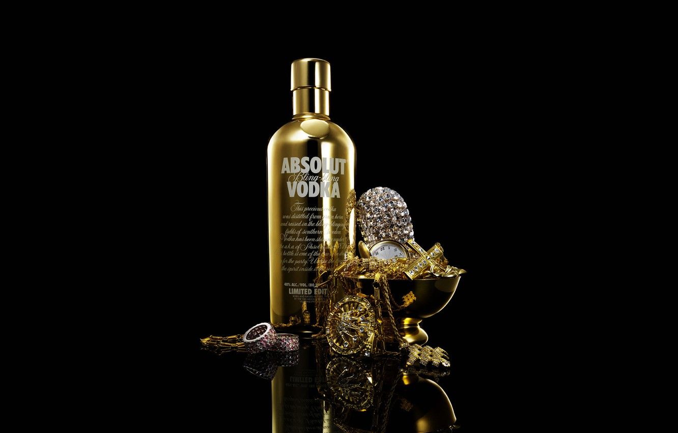 Bottiglia Absolut Vodka con gioielli, 1332x850 720p, MacBook Air
