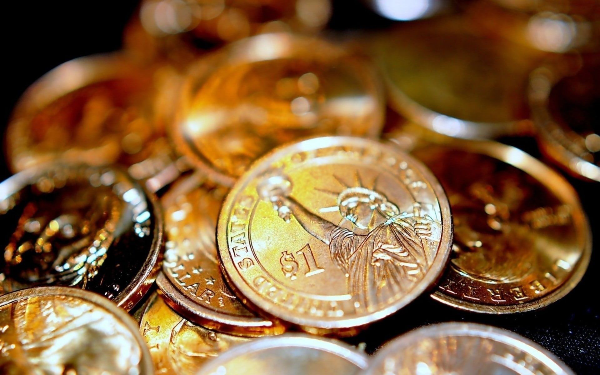 Monete d'oro Statua Libertà, 1920x1200 Full HD+ WUXGA, Desktop