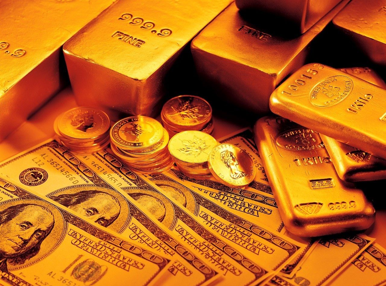 Lingotti oro e dollari, 1280x951 HD, Desktop