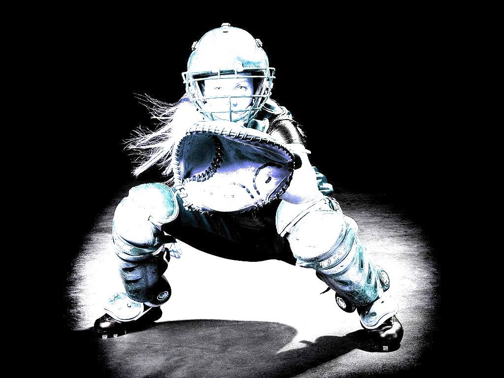 Ricevitore softball sfondo nero, 1024x768 HD, Laptop