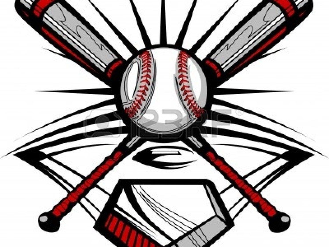 Logo softball con mazze incrociate, 1152x864 HD, Laptop