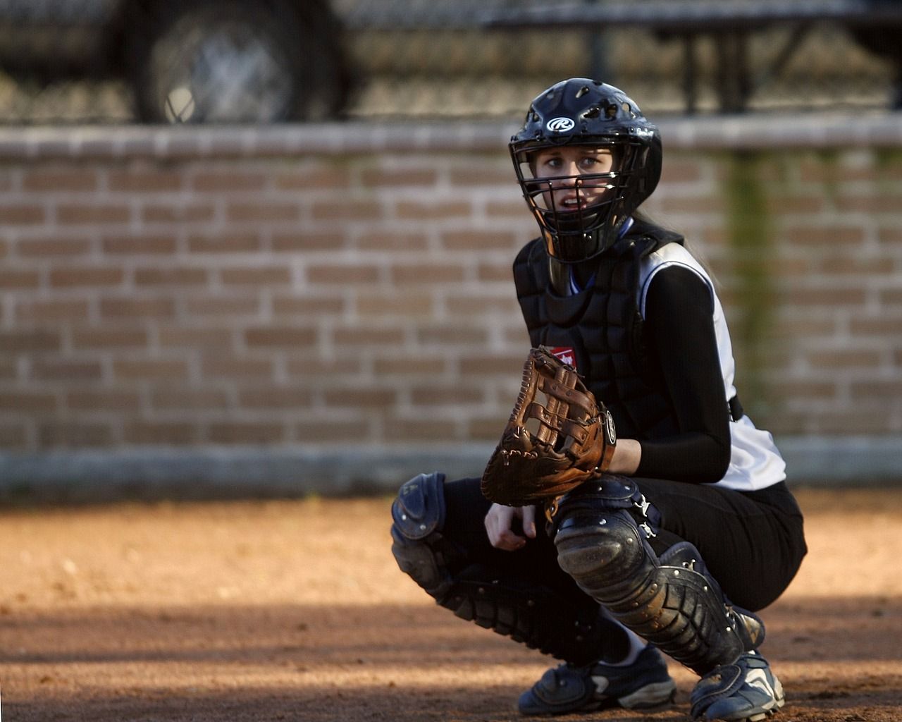 Ricevitore softball in campo, 1280x1024 HD, Desktop