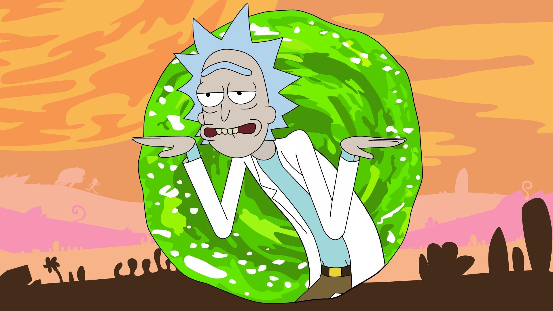 Rick Sanchez portale verde, 1920x1080 Full HD 1080p, Laptop