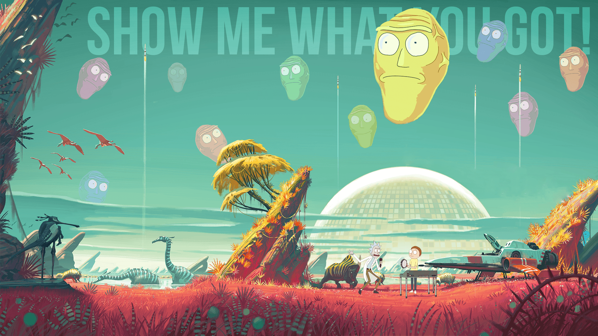Rick and Morty paesaggio alieno, serie animata, 1920x1080 1080p, PC