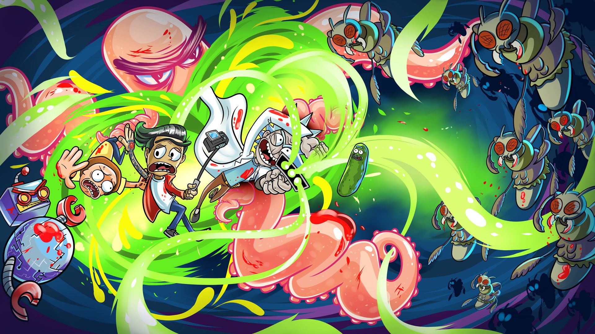 Rick and Morty artwork astratto, 1920x1080 Full HD 1080p, PC Desktop