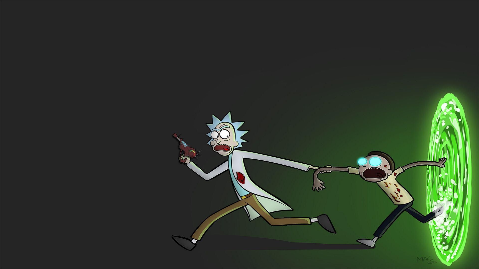 Rick e Morty portale verde, 1920x1080 1080p, PC