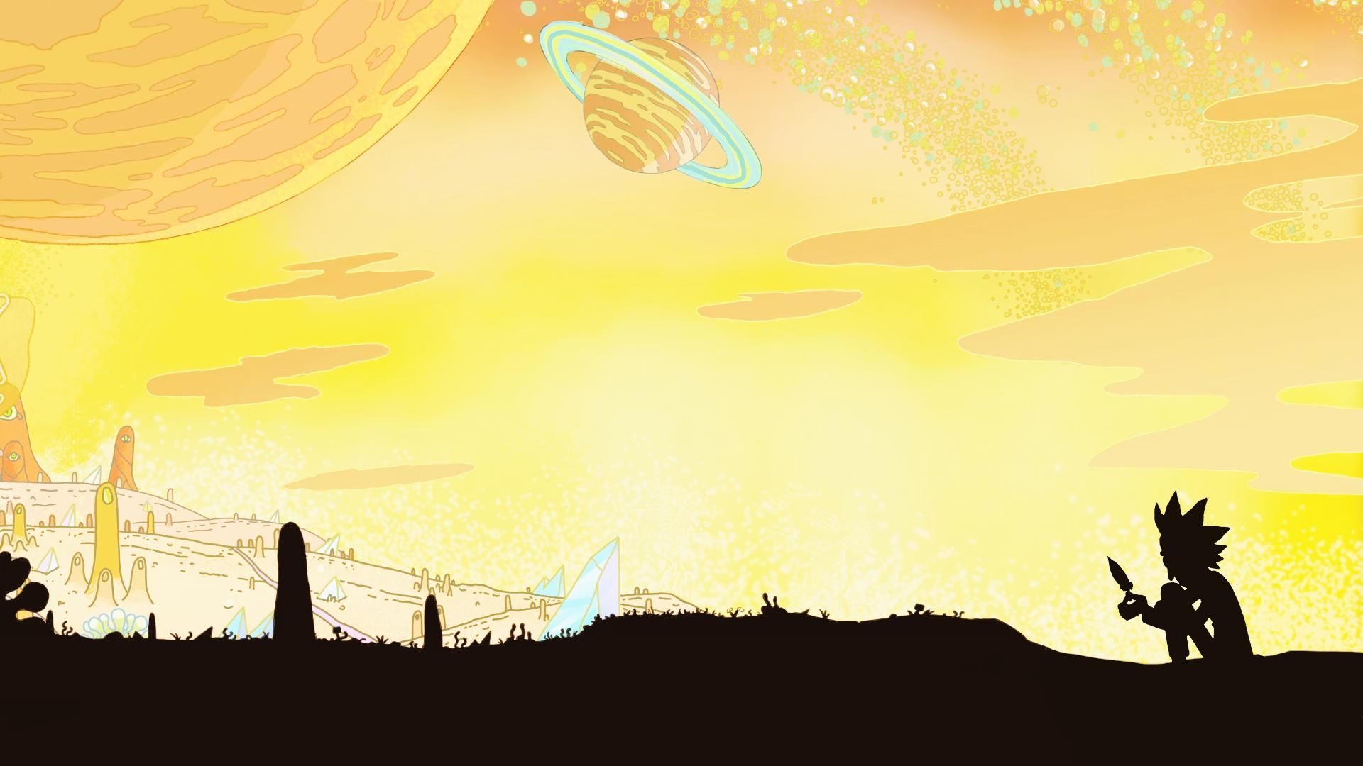 Rick e Morty silhouette tramonto alieno, 1920x1080 1080p, PC Desktop