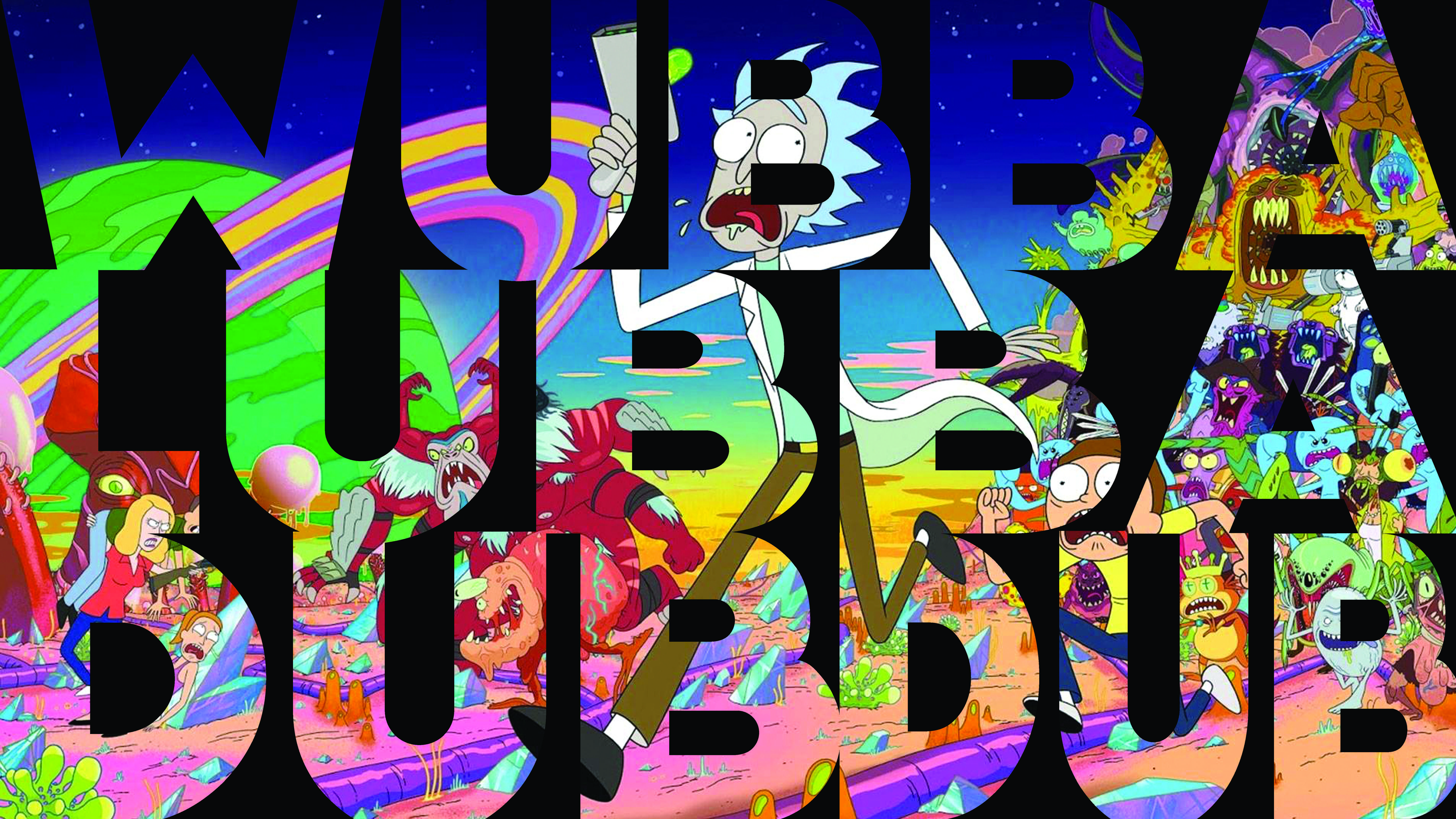 Rick and Morty Wubba Lubba testo, 5600x3150 UHD, PC 4K