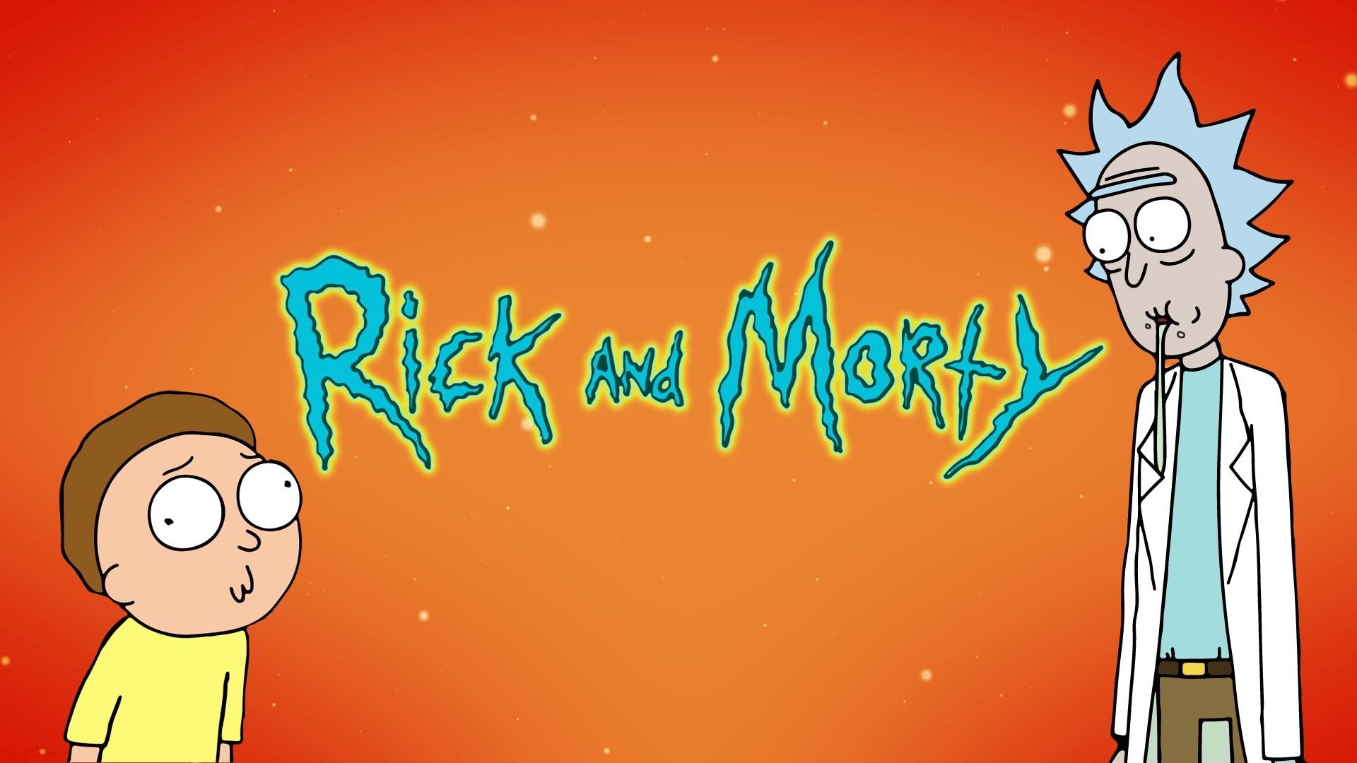 Rick and Morty logo arancione, 1920x1080 Full HD, PC Desktop