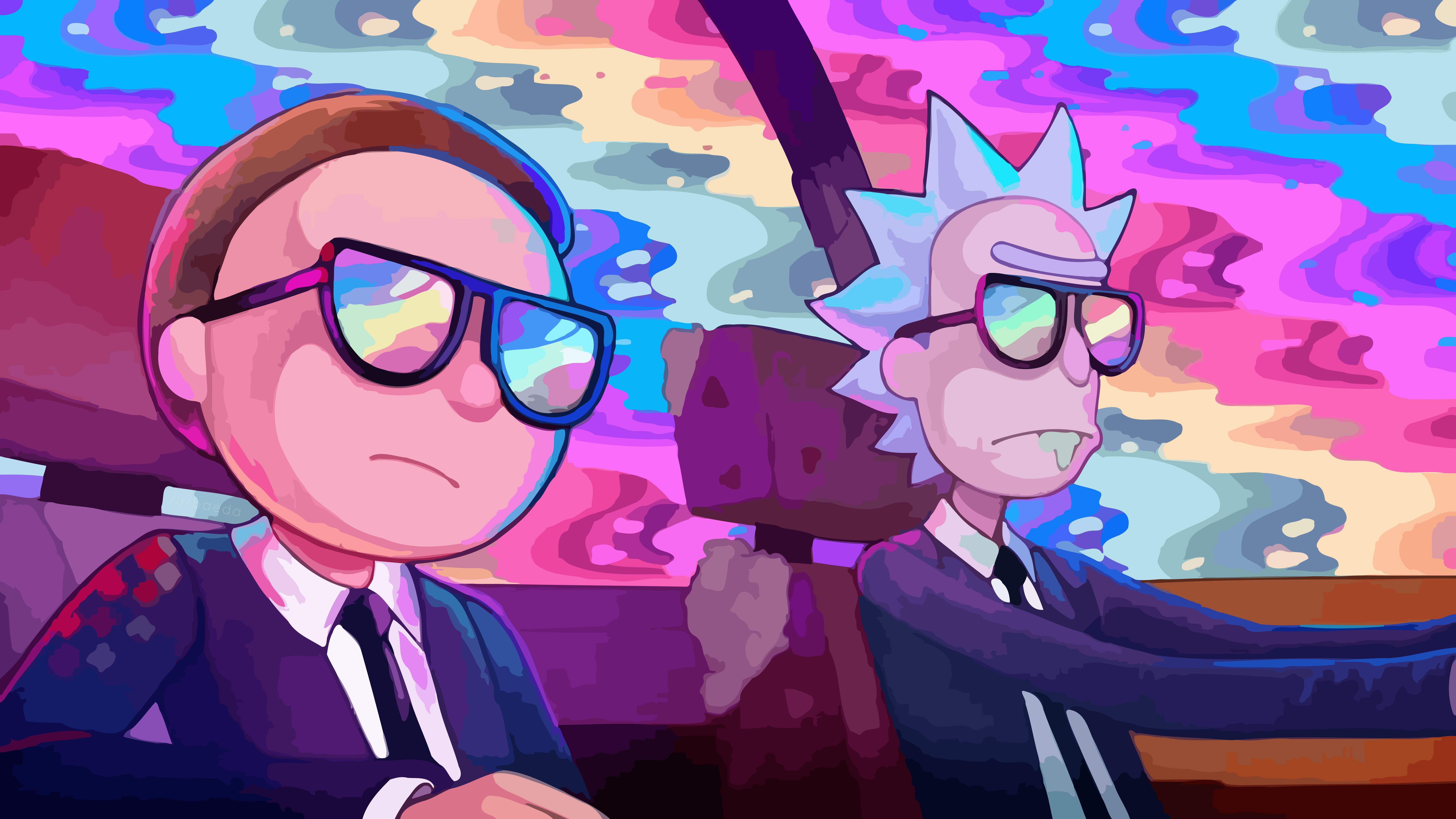Rick e Morty in auto, 8000x4500 Ultra HD, 4K TV