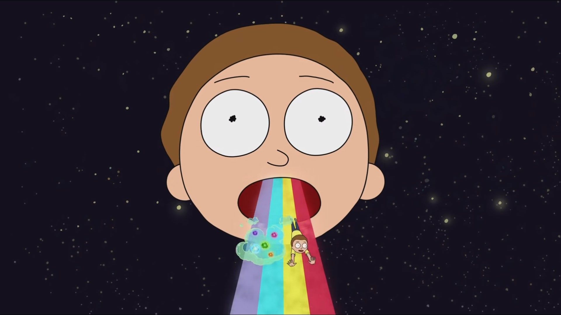 Morty vomita arcobaleno spaziale, 1920x1080 Full HD, Desktop
