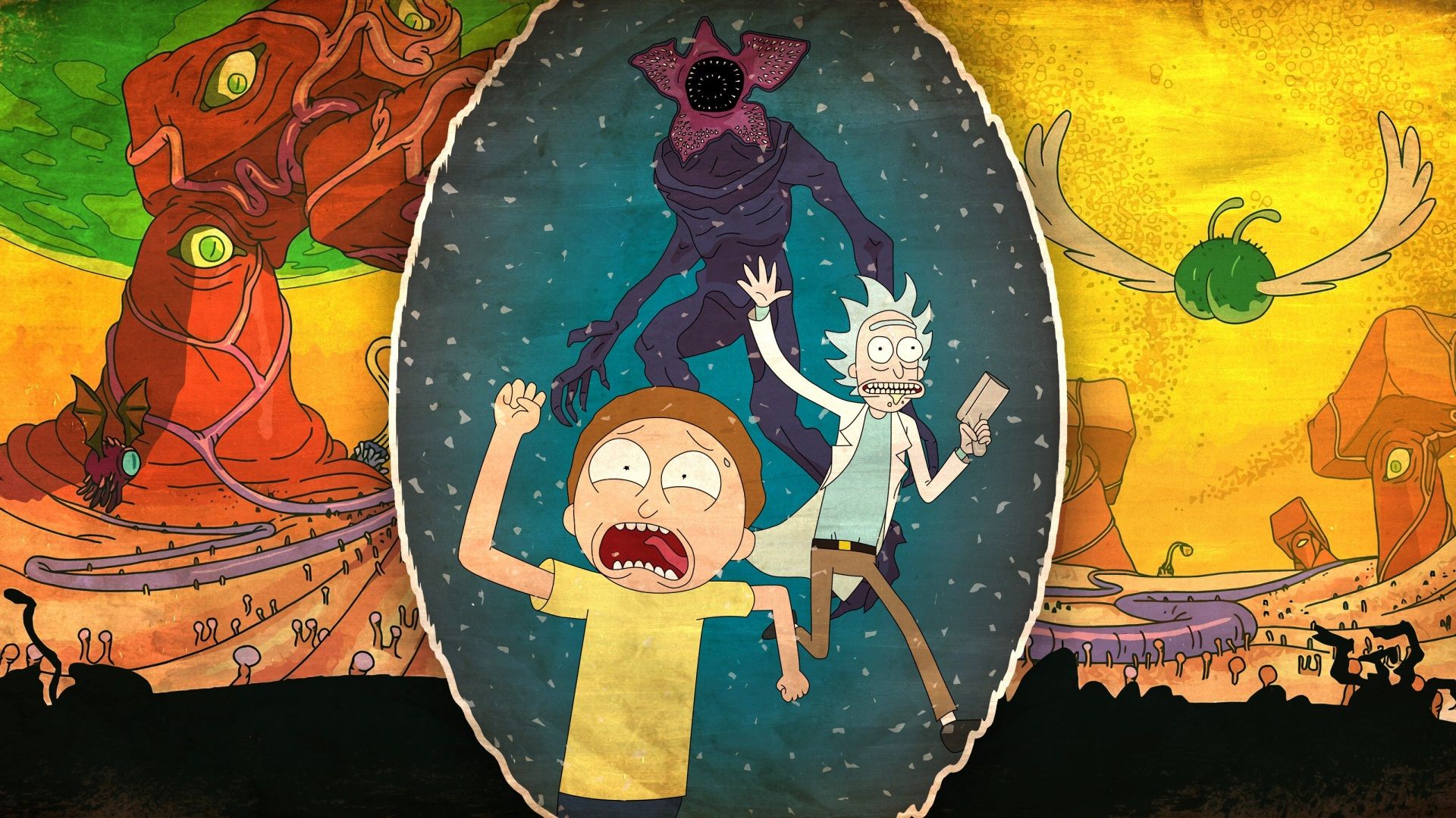 Rick and Morty scena fantasy, 1920x1080 Full HD, PC