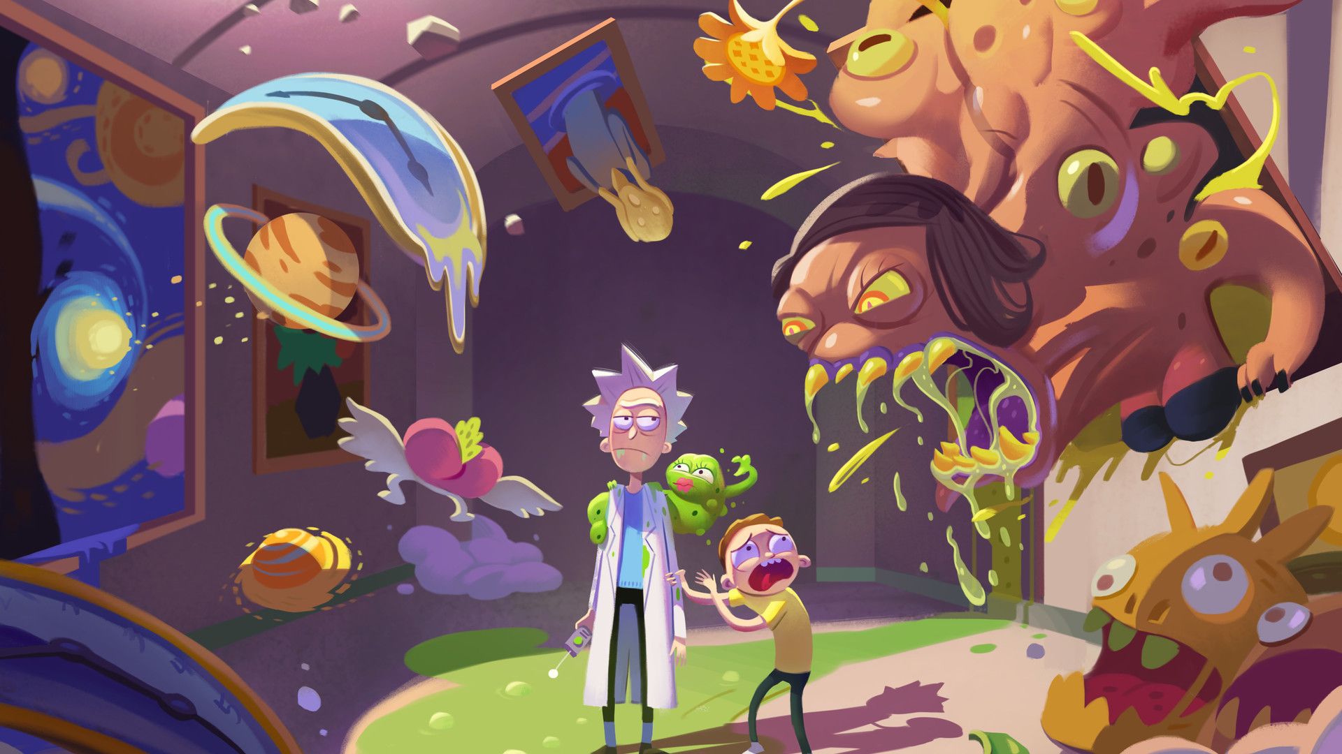 Rick e Morty spazio surreale, 1920x1080 Full HD 1080p, PC