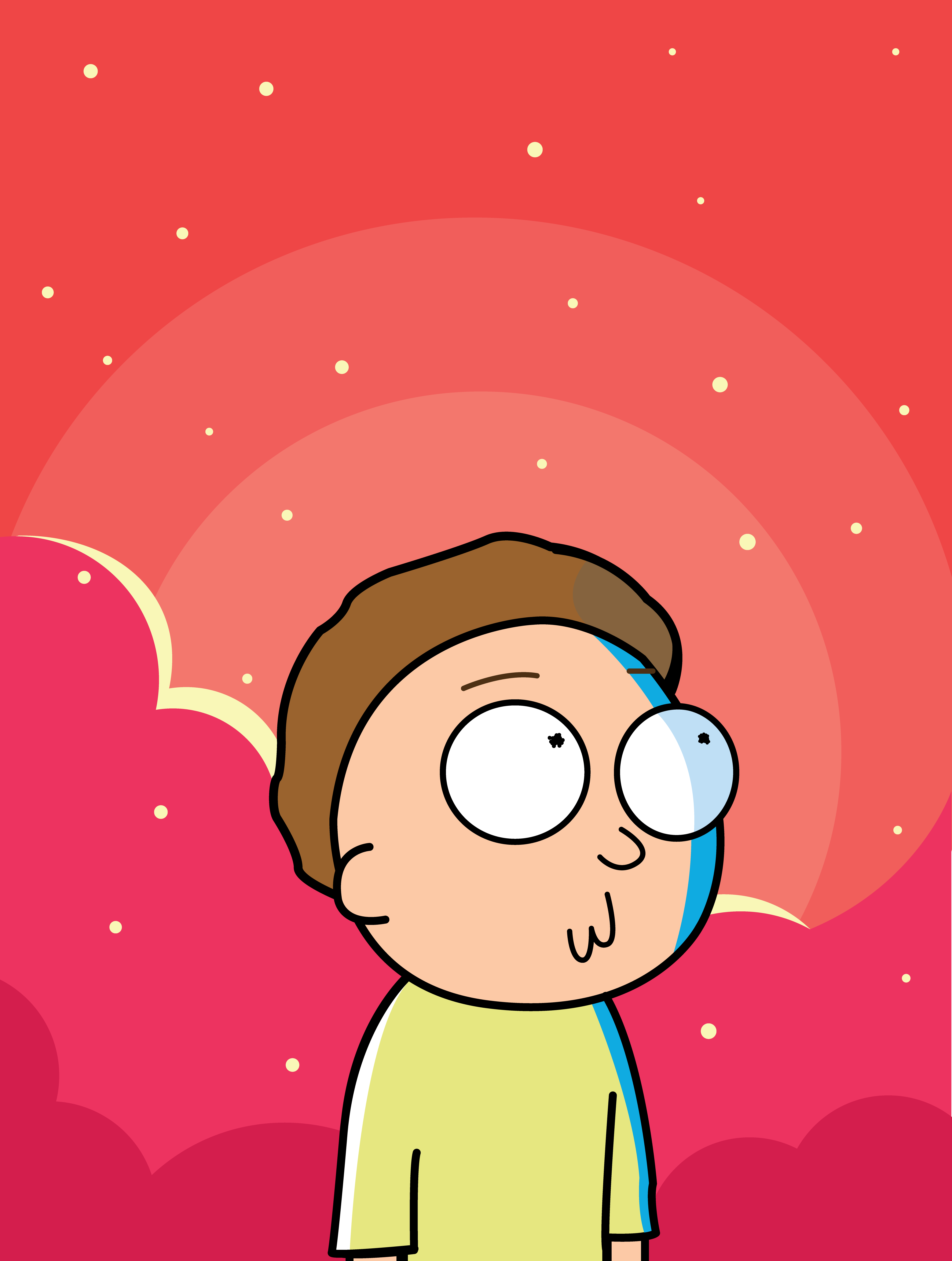 Morty Smith su sfondo rosa, 4500x5962 Verticale, Mobile