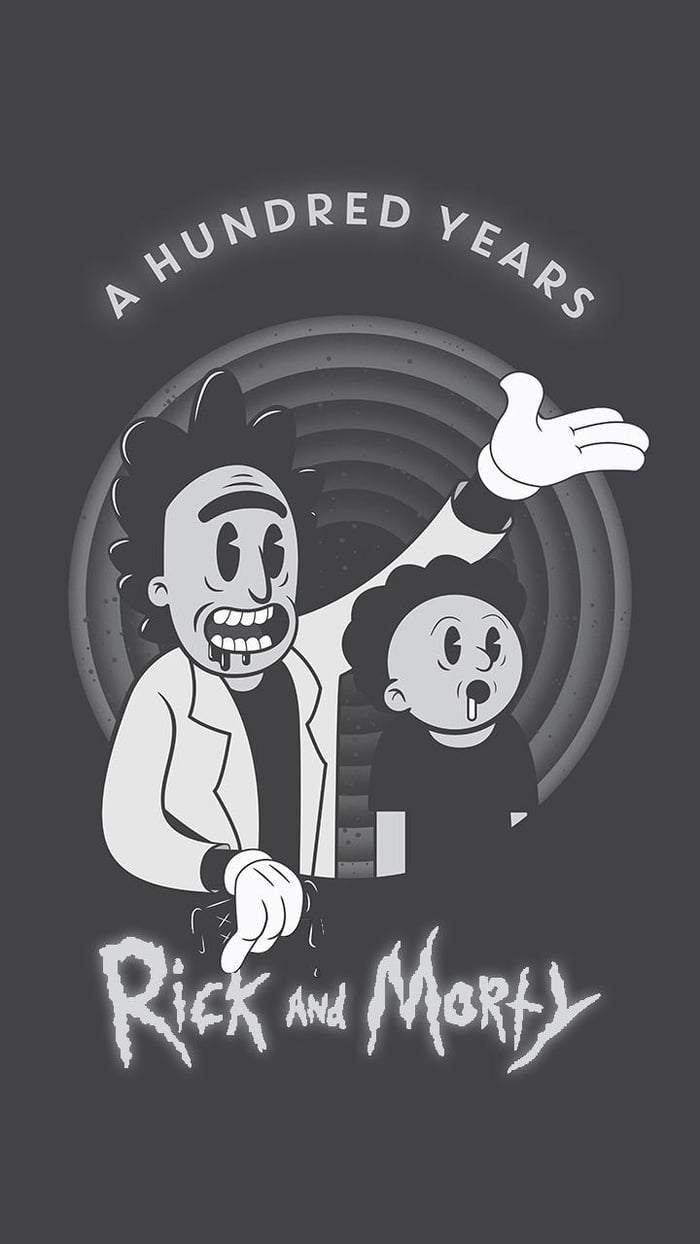 Rick and Morty bianco e nero, serie animata, 700x1244 Verticale, Telefono