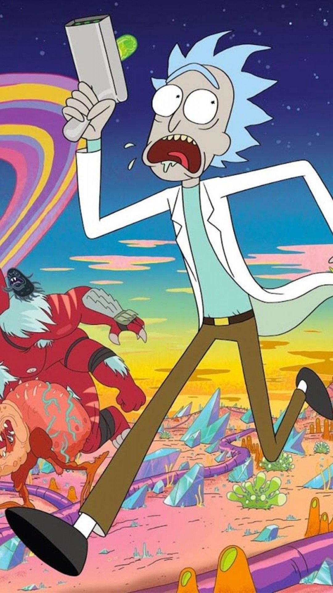 Rick Sanchez con pistola alieno, 1080x1920 Full HD Verticale, iPhone