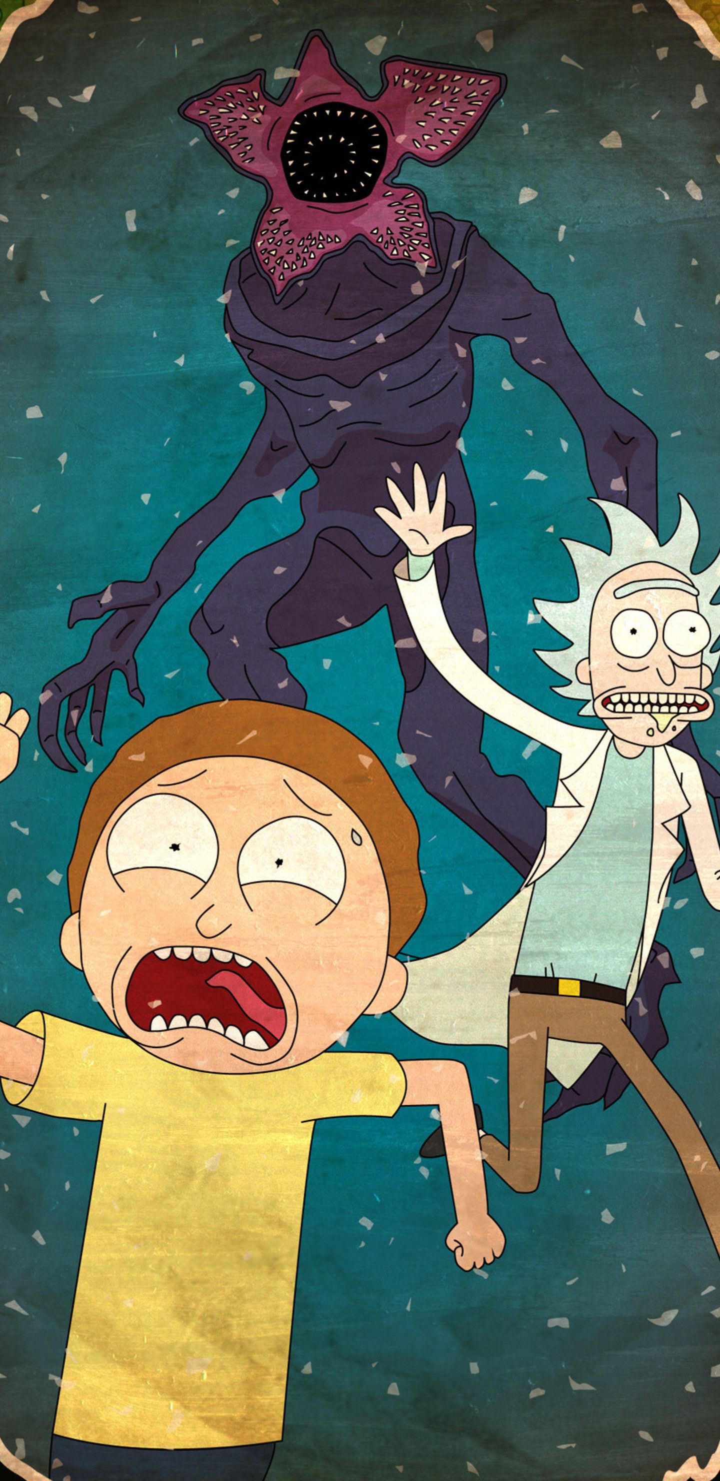 Rick e Morty inseguiti mostro, 1440x2960 Full HD Verticale, iPhone