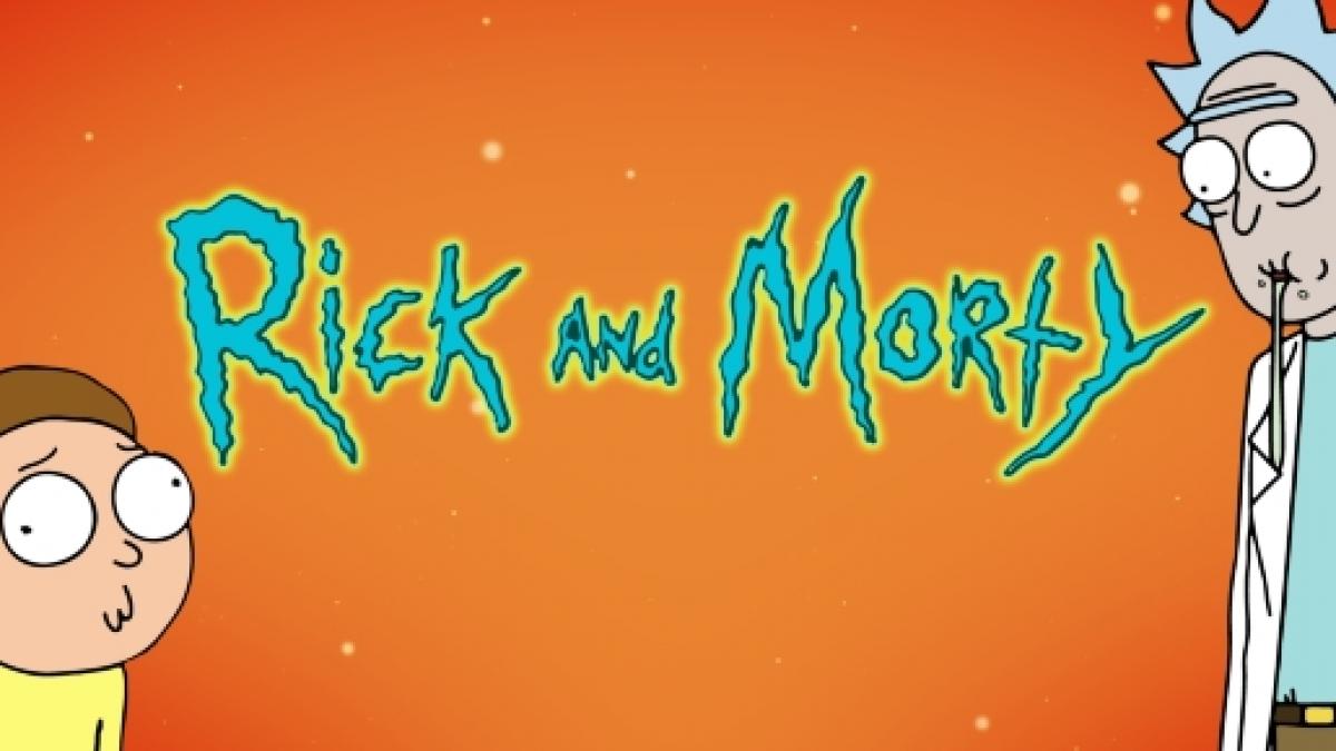 Logo Rick and Morty arancione, 1200x675 HD, Desktop