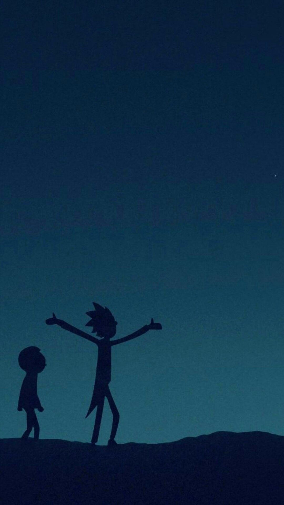 Rick e Morty silhouette notte, 1080x1920 Verticale, Telefono