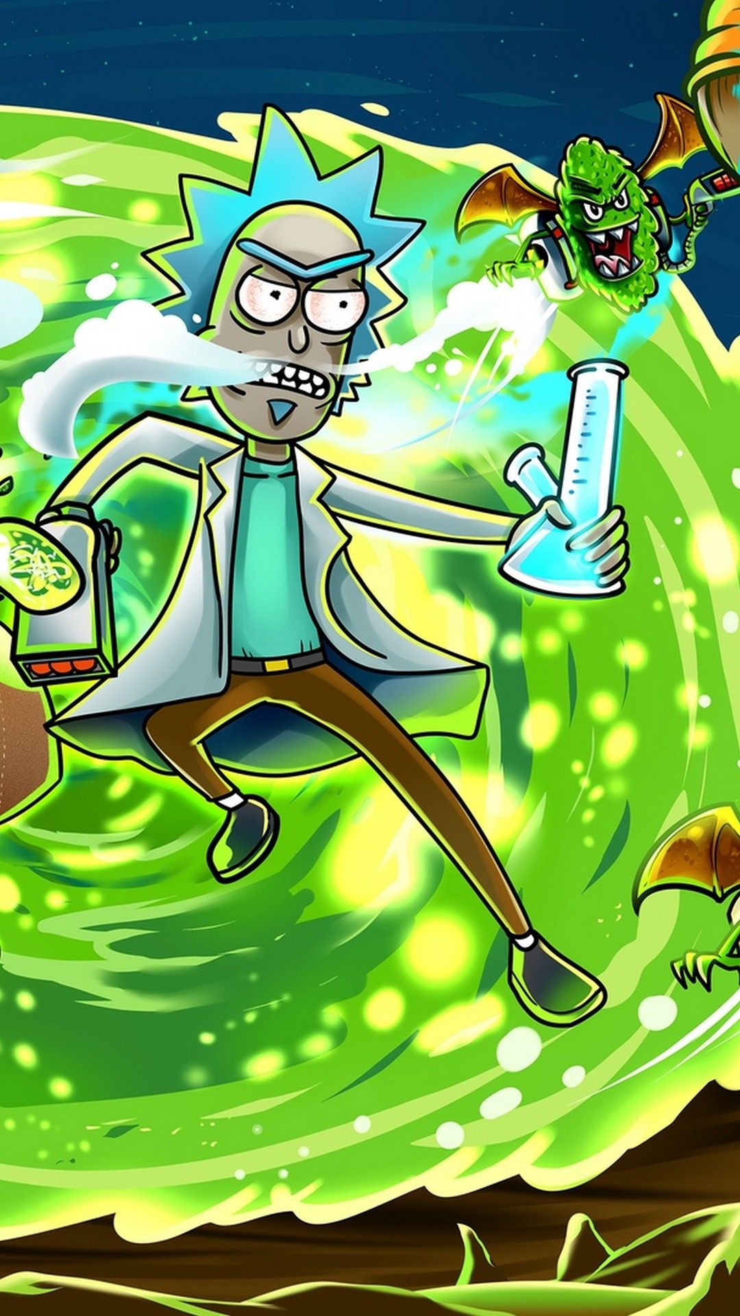 Rick Sanchez portale verde, 1080x1920 Verticale, Mobile