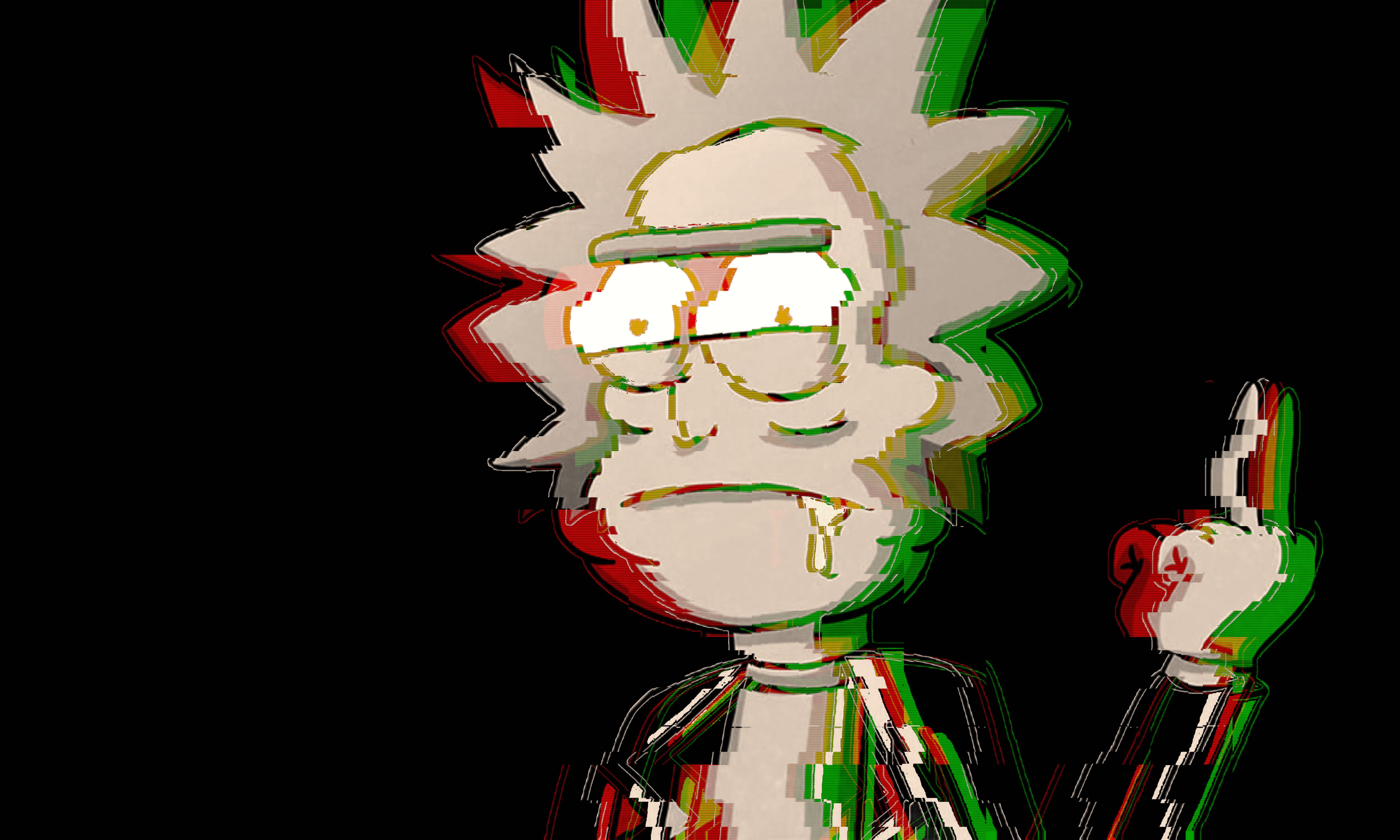 Rick Sanchez effetto glitch, 5000x3000 4K, Desktop 4K