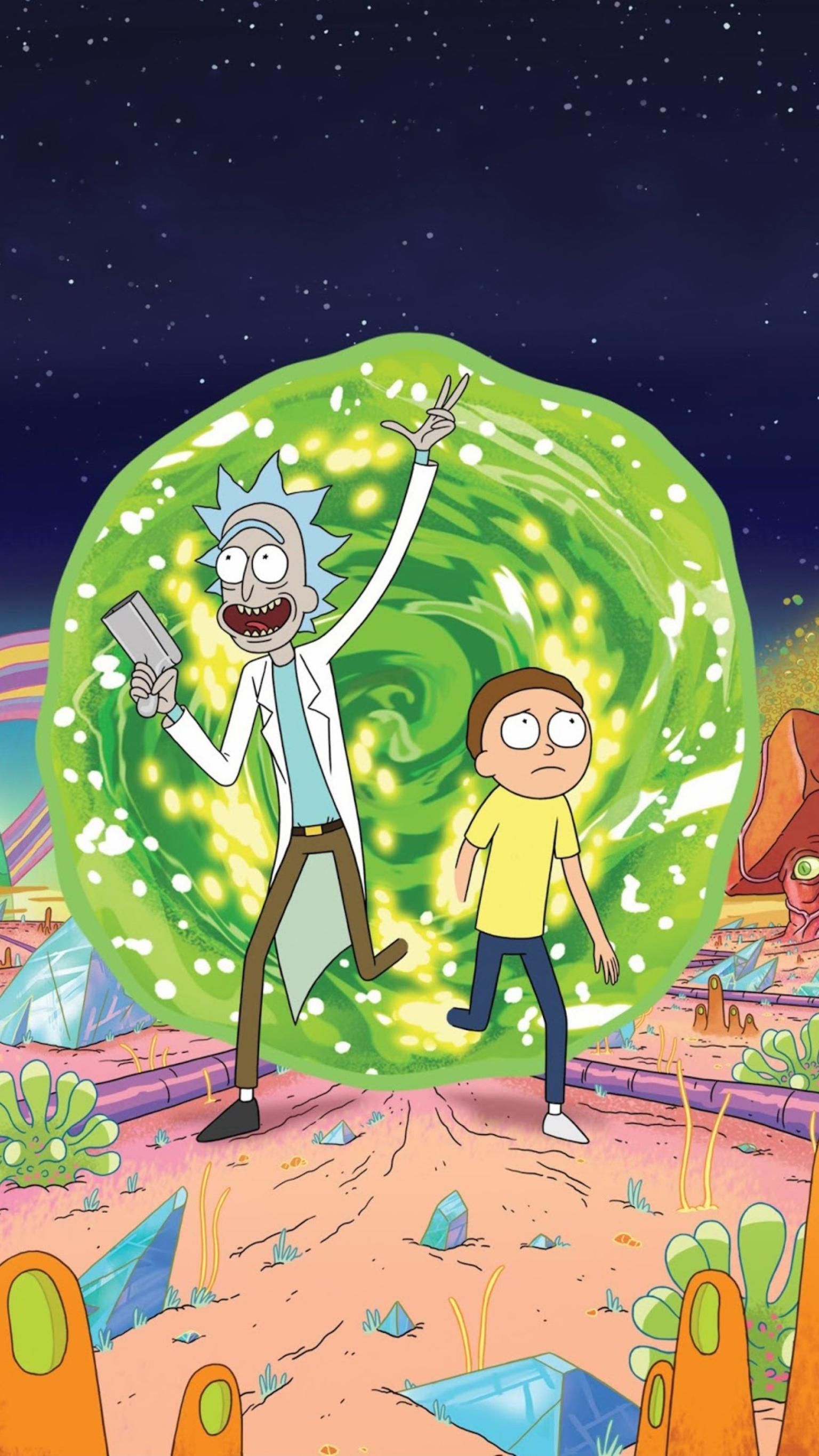 Rick e Morty portale verde, 1536x2732 Full HD Verticale, iPhone