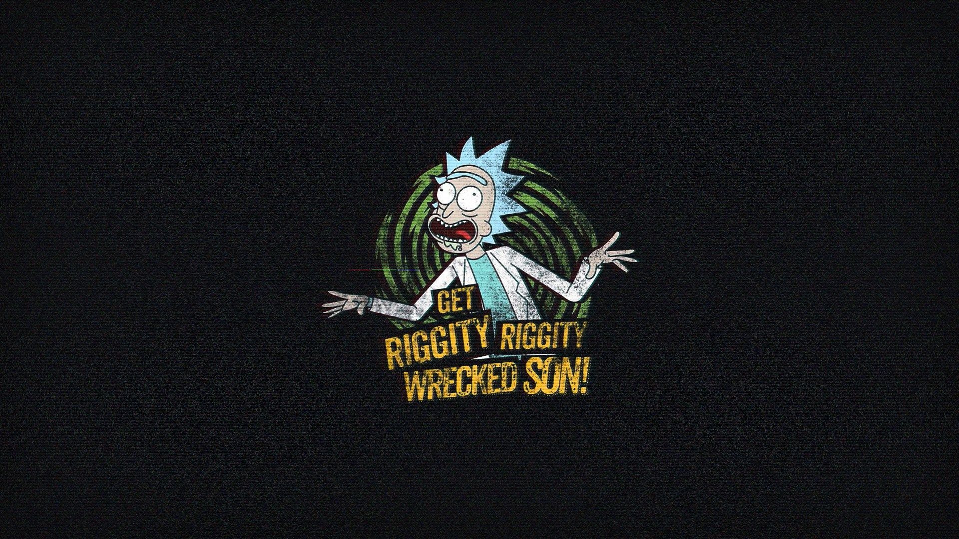 Rick Sanchez testo Riggity Wrecked, 1920x1080 Full HD 1080p, PC