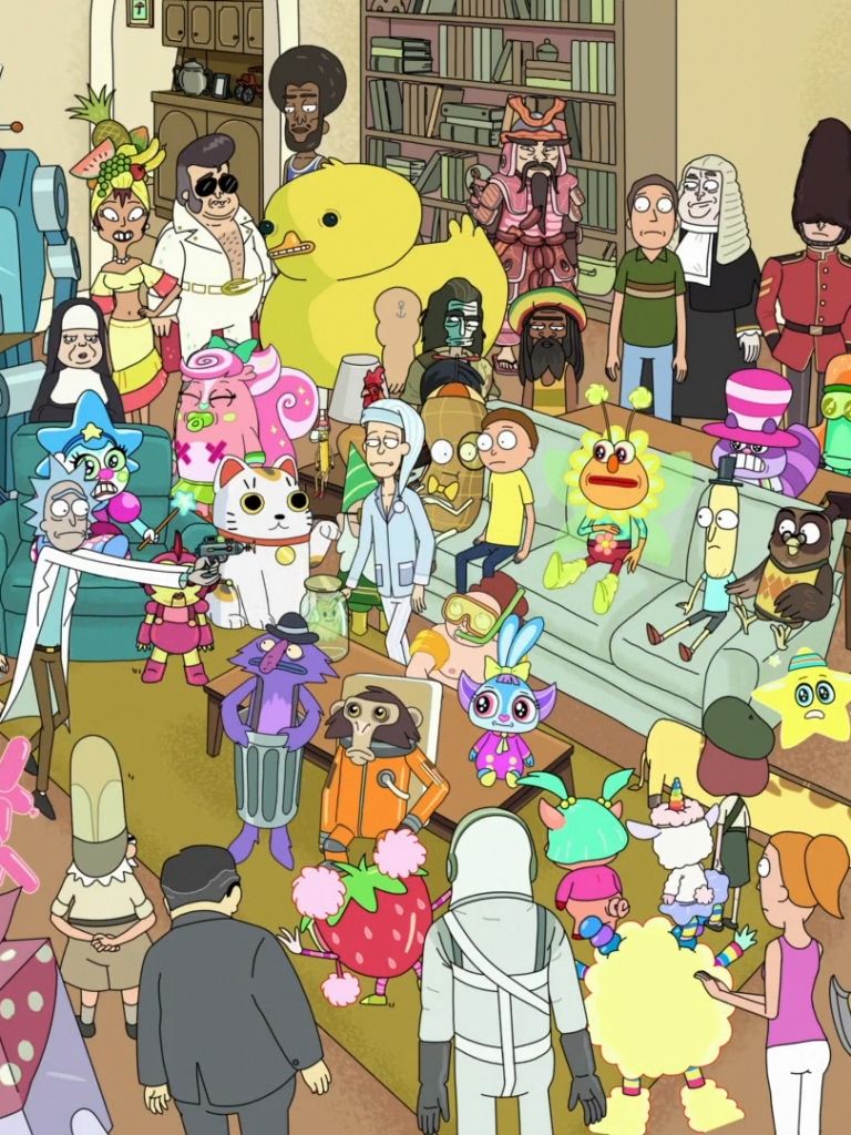 Rick e Morty personaggi assortiti, 768x1024 Verticale, Mobile