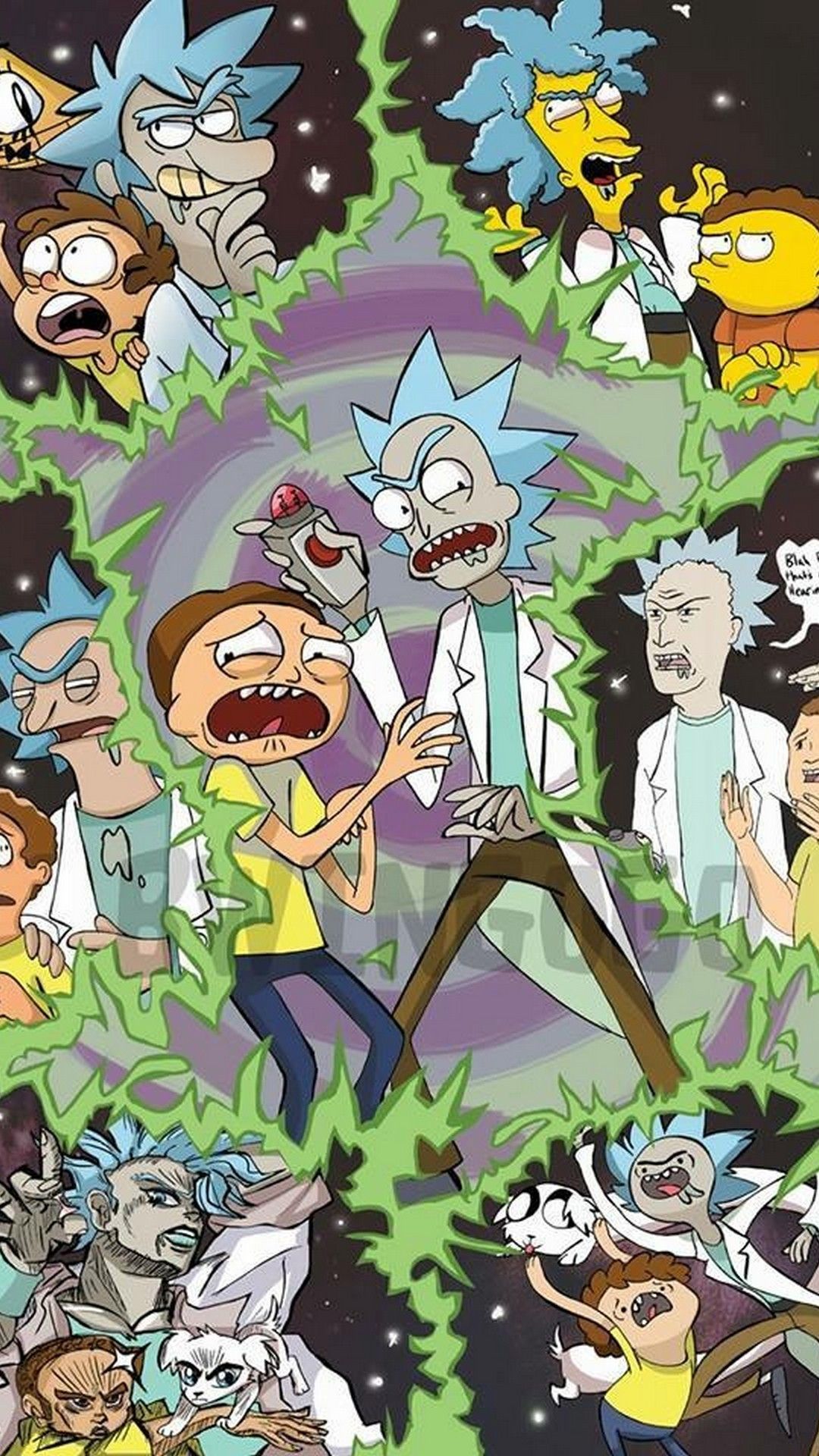 Rick e Morty portali multiversi, 1080x1920 Full HD Verticale, iPhone