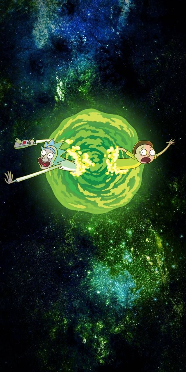 Rick e Morty portale verde, 640x1280 Verticale, Mobile