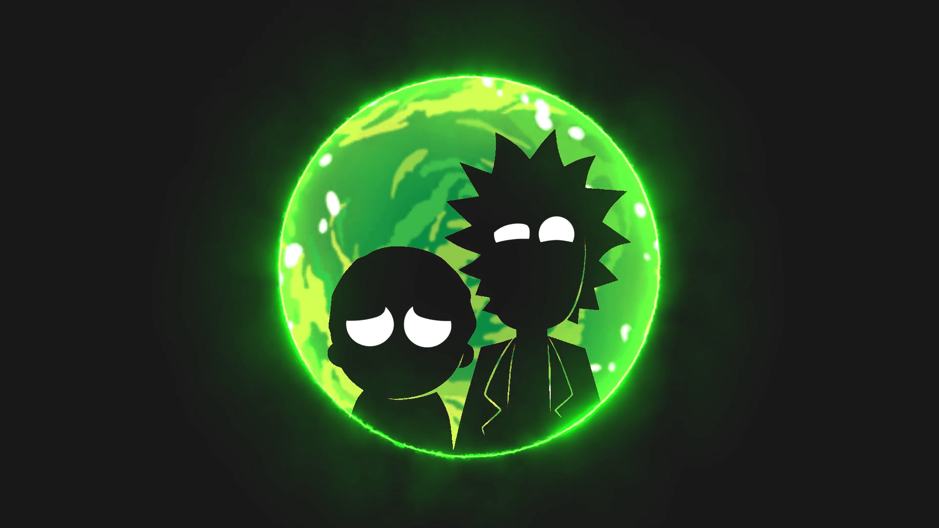 Rick e Morty silhouette verde, 1920x1080 1080p, PC