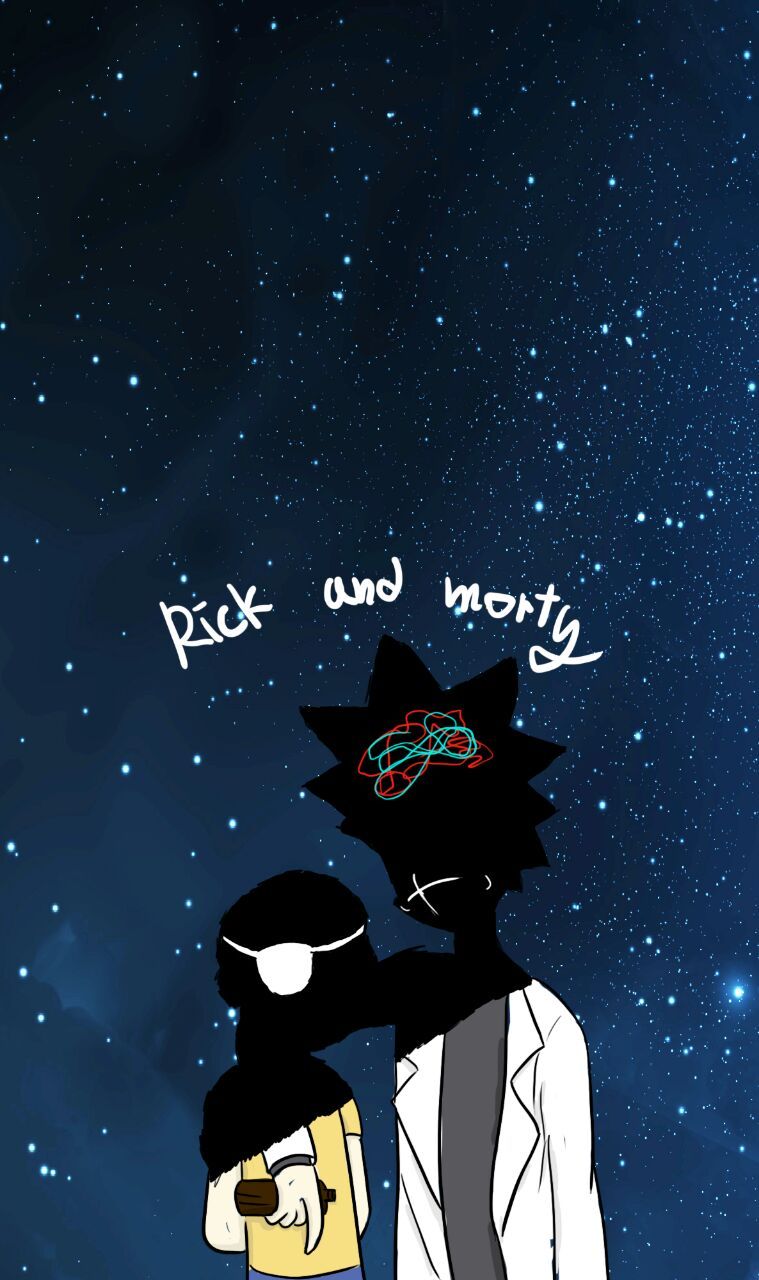 Rick and Morty silhouette notte, 759x1280 Full HD Verticale, Smartphone