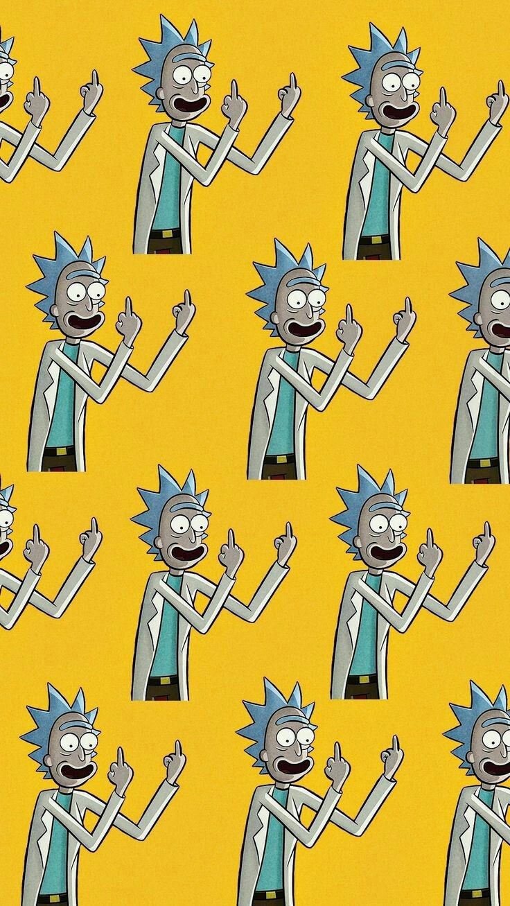 Rick Sanchez pattern sfondo giallo, 736x1307 Full HD Verticale, Smartphone