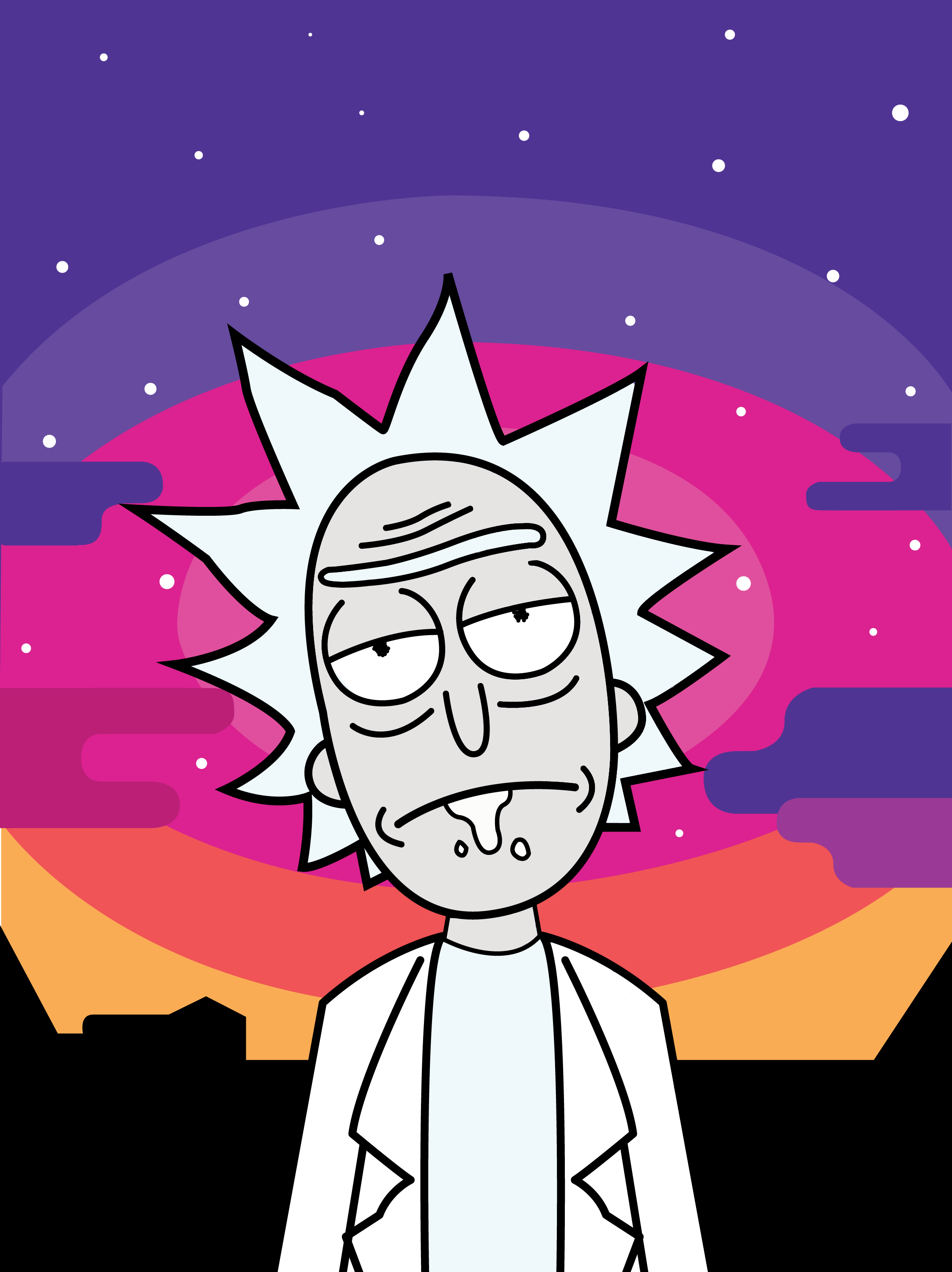 Rick Sanchez tramonto viola, 2250x3004 Verticale, Android