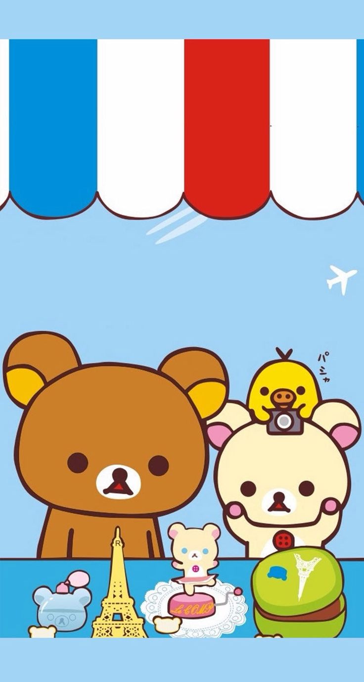 Rilakkuma con ciambelle e dolci, 1080x1920 Full HD Verticale, Smartphone