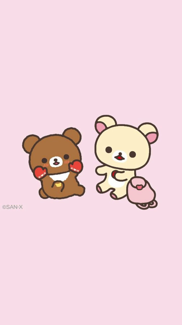 Rilakkuma e Korilakkuma orsetti rosa, orso kawaii, 720x1280 Verticale, Telefono