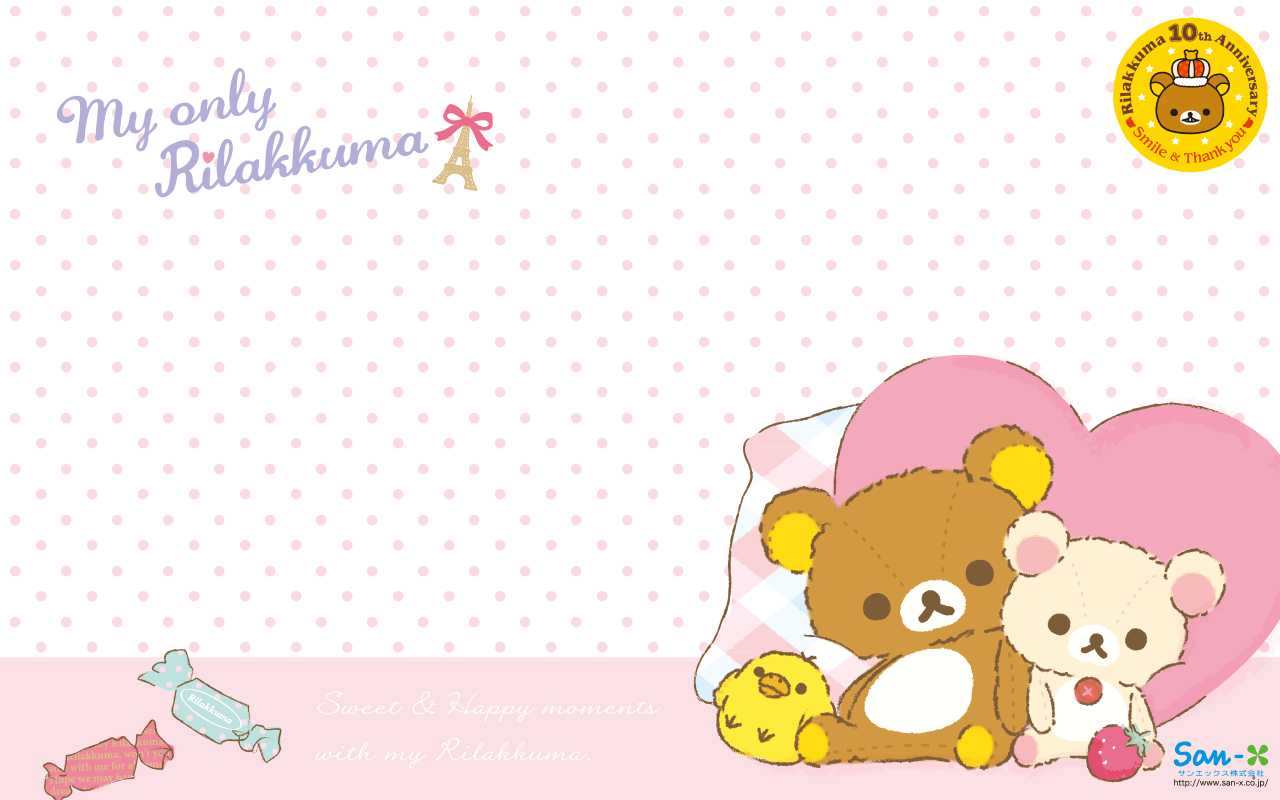 Rilakkuma e Korilakkuma con dolci, 1280x800 720p, PC