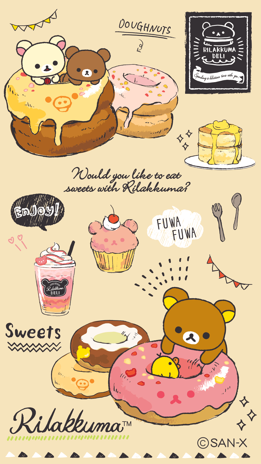 Rilakkuma con dolci pastello, 1024x768 HD, PC Desktop