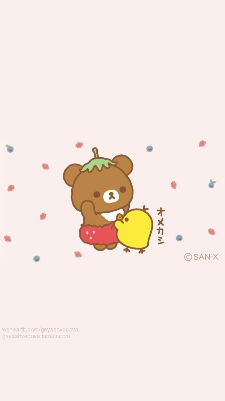 Rilakkuma orsetto pattern rosa, 792x1419 Verticale, Mobile