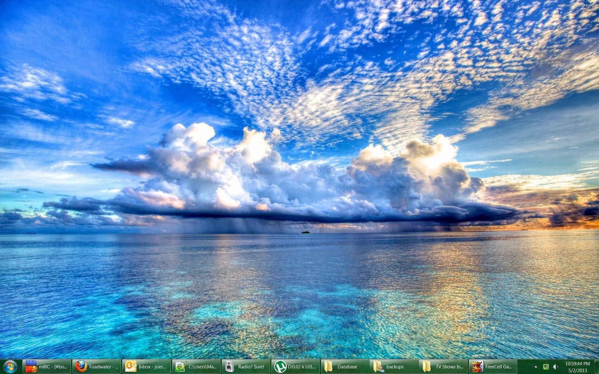 Oceano azzurro con cielo nuvoloso, 1920x1200 Full HD+ WUXGA, Laptop