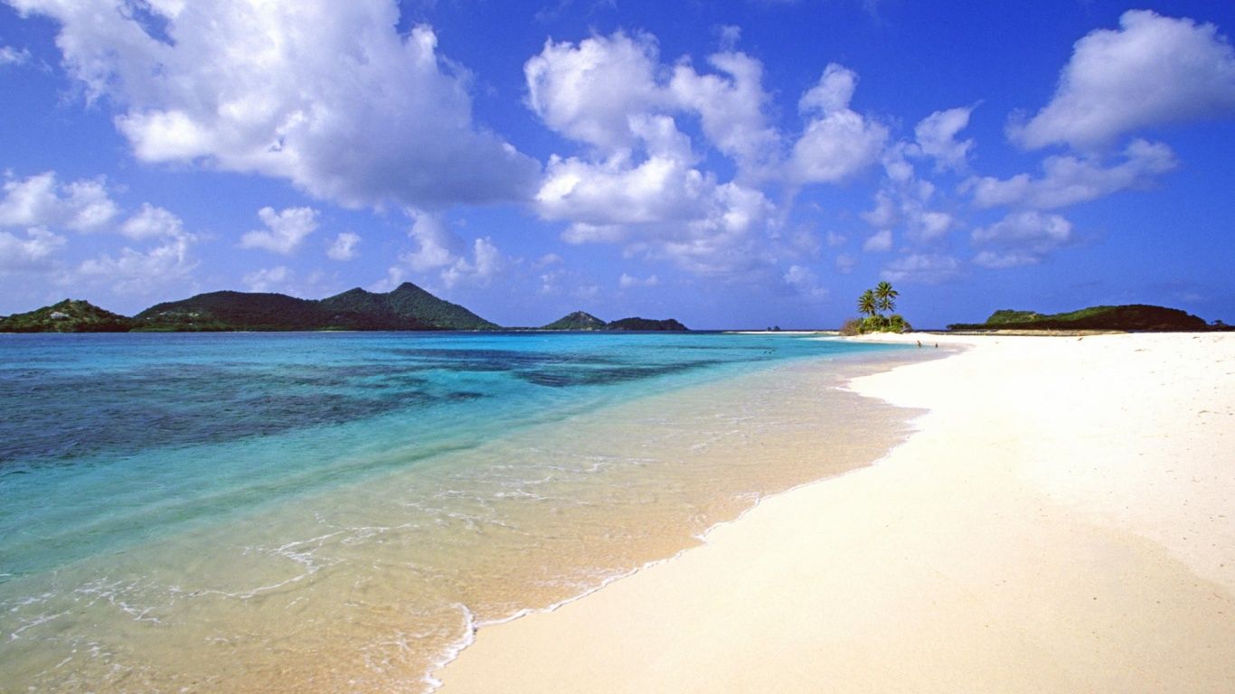 Spiaggia tropicale mare blu, 1920x1080 Full HD, Desktop
