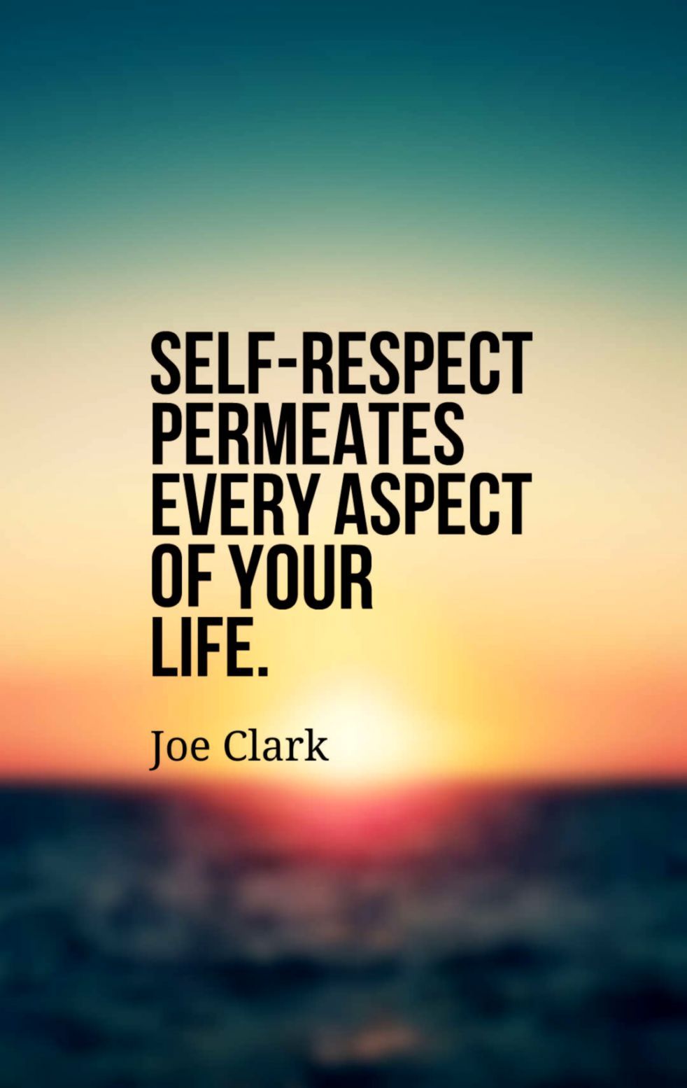 Citazione self-respect su tramonto, 982x1555 Full HD Verticale, Realme