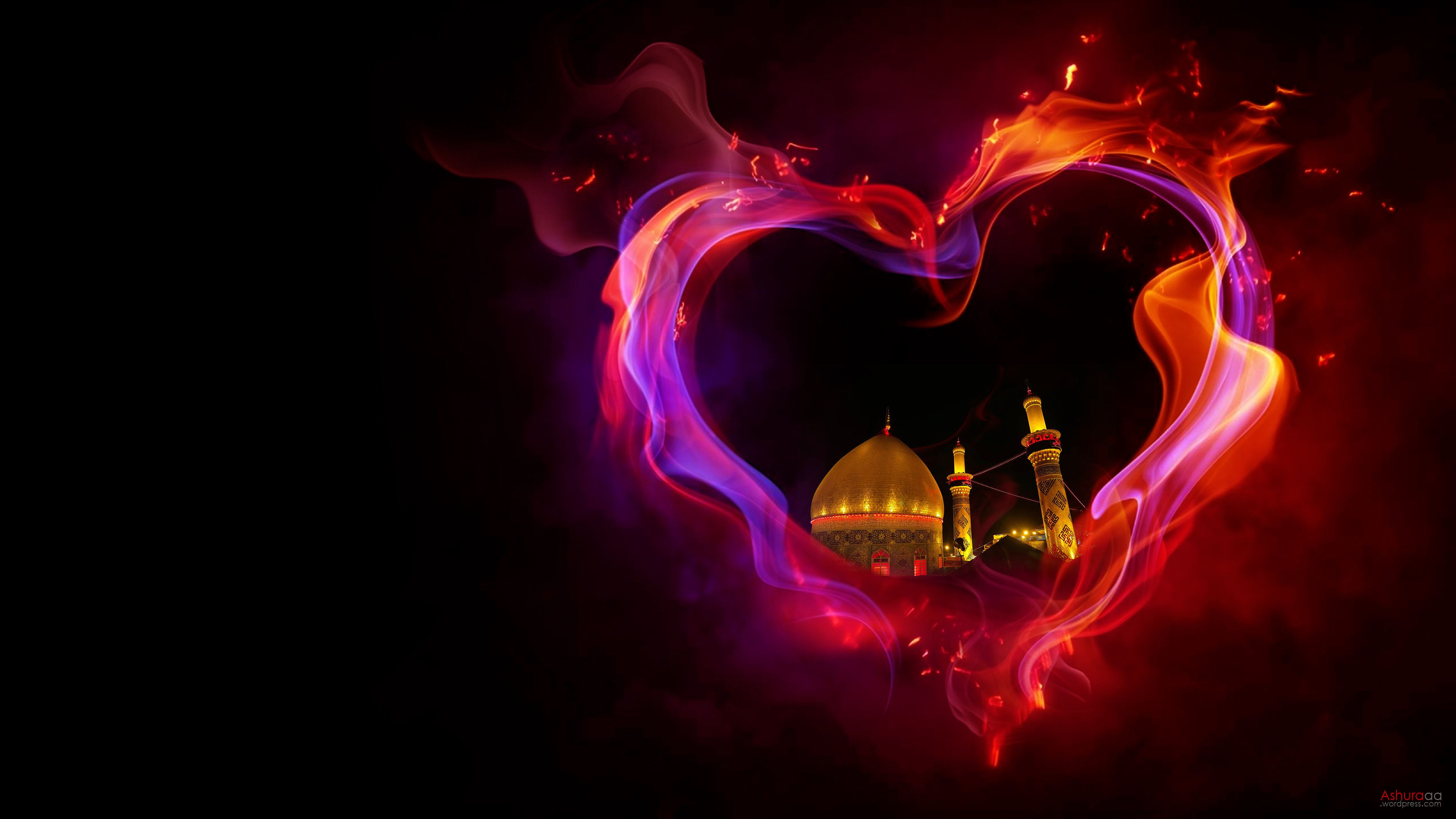 Moschea con cuore di fumo colorato, 4300x2419 4K, Smart TV 4K