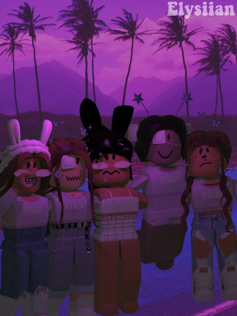 Gruppo personaggi Roblox viola, 768x1024 Full HD Verticale, Smartphone