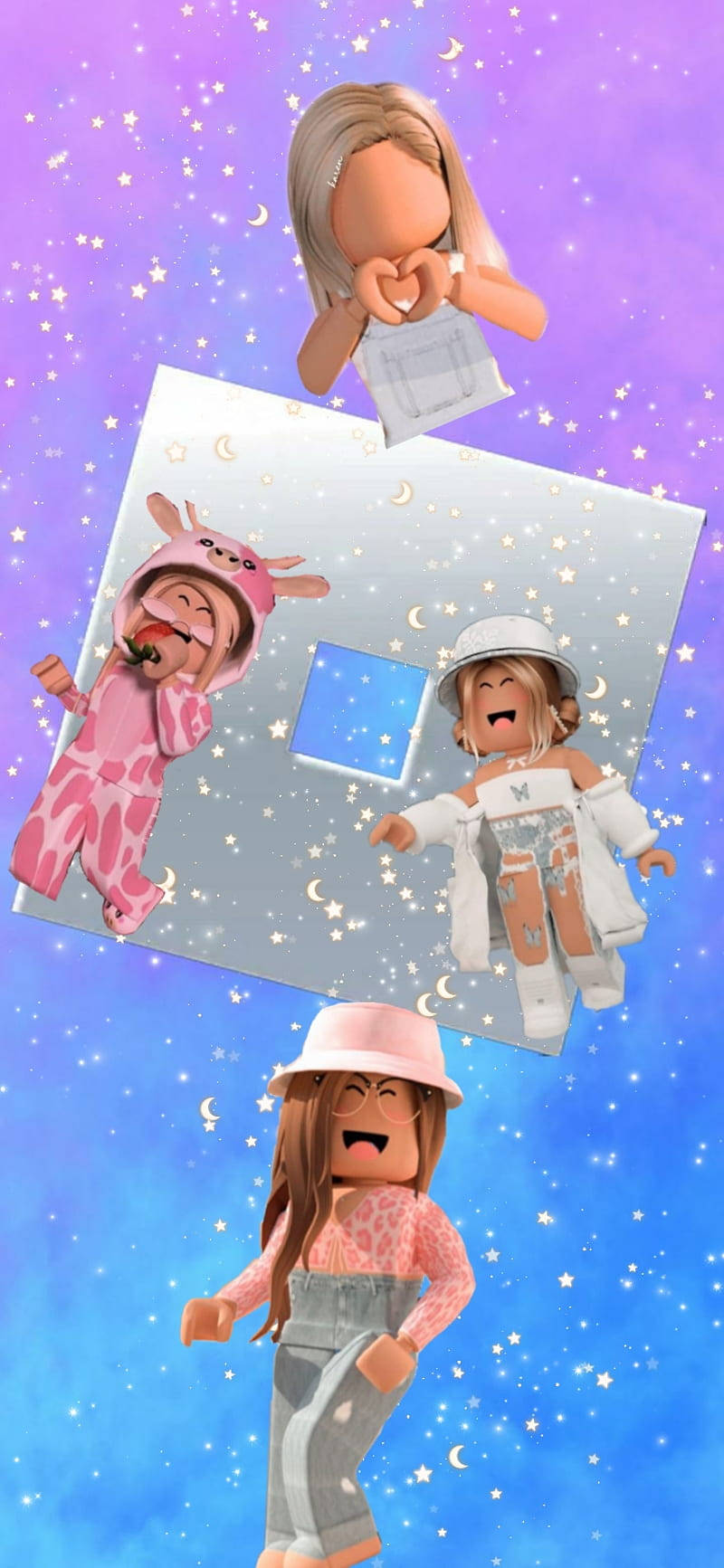 Personaggi Roblox femminili collage, 800x1733 Full HD Verticale, Smartphone