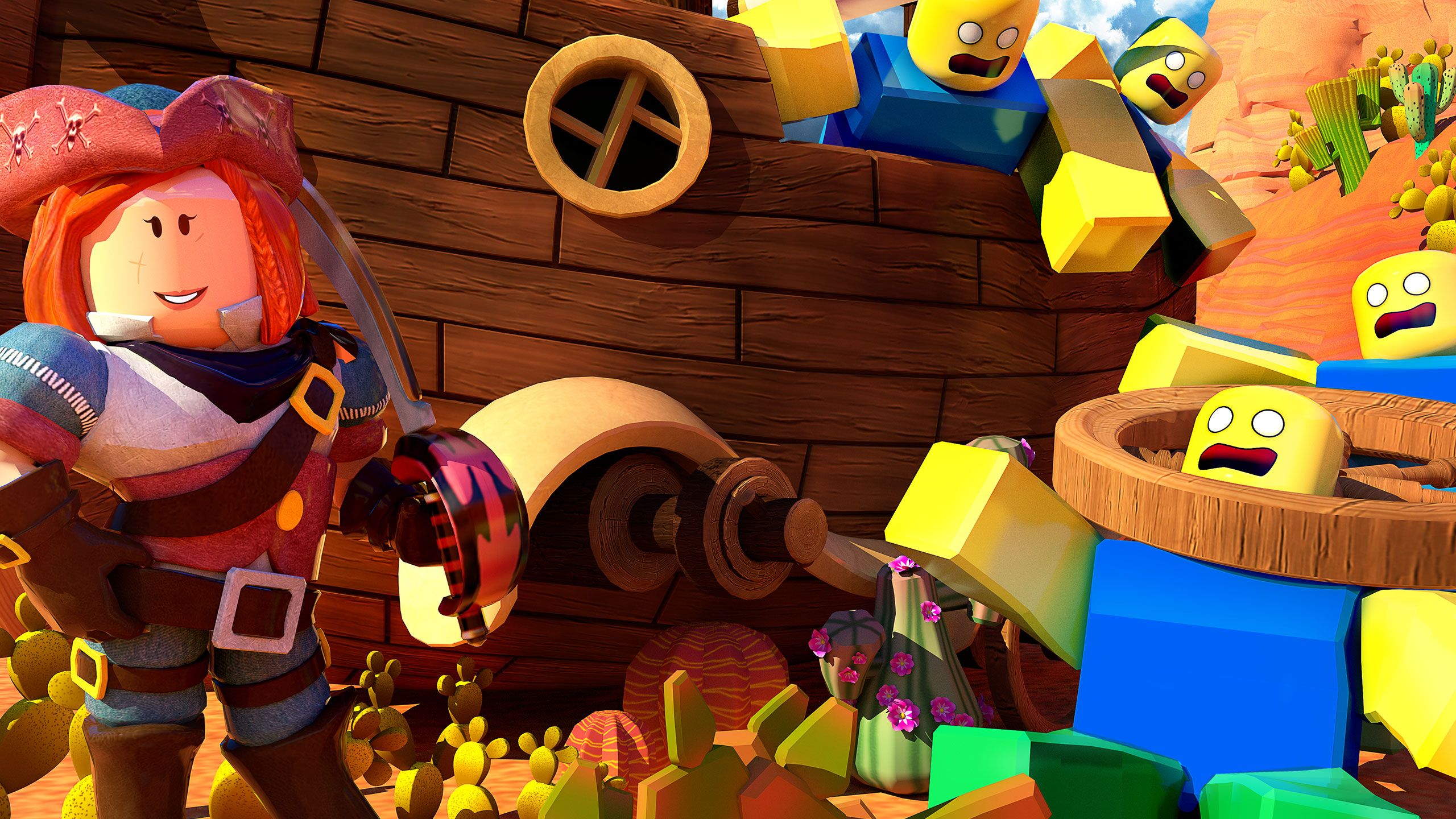 Personaggi Roblox pirata avventura, piattaforma di gioco, 2560x1440 2K QHD, PC