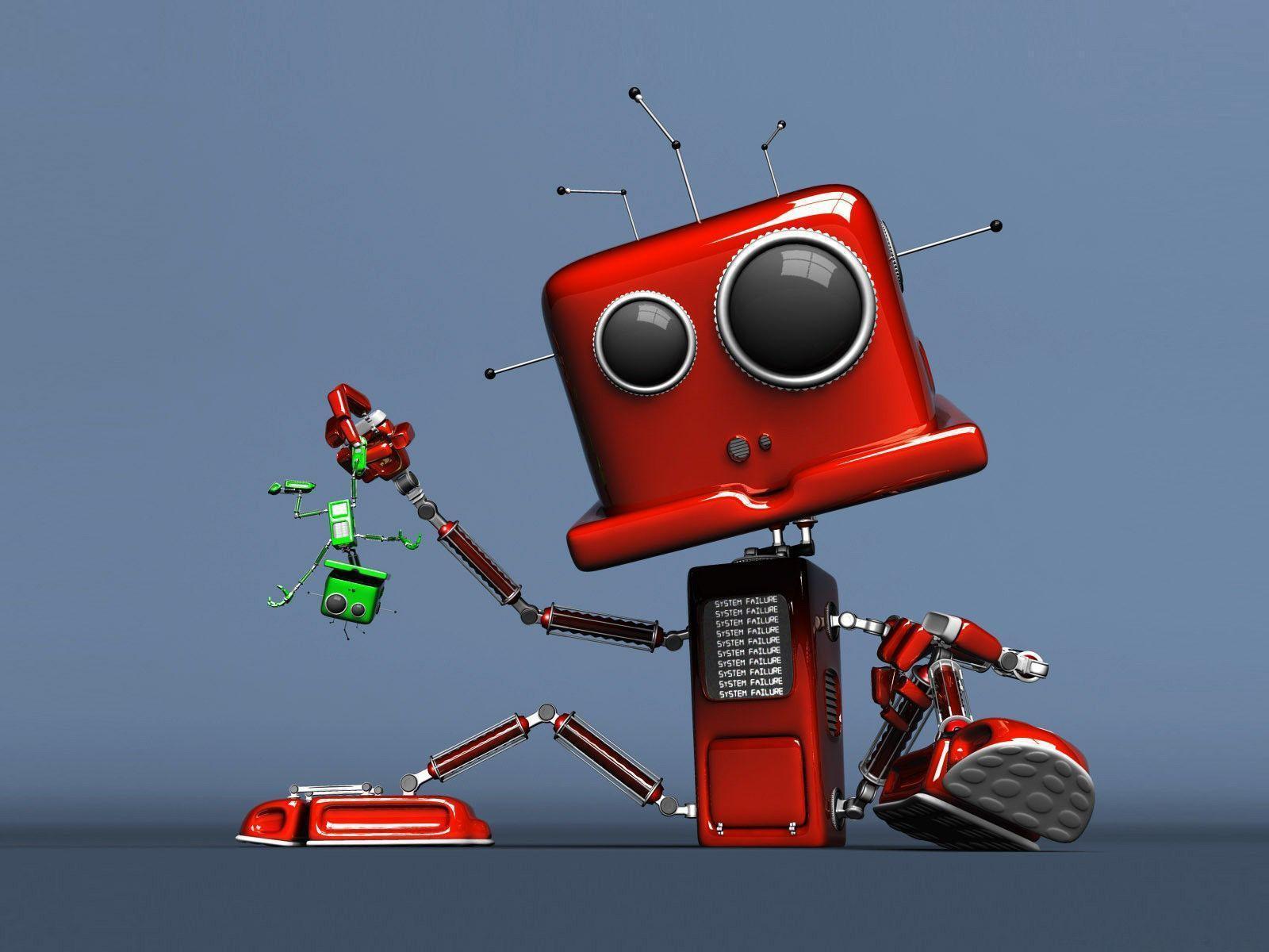 Robot rosso simpatico cartone, 1600x1200 HD, Desktop